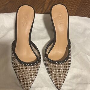 INC International Concepts Black and Silver Mesh Heels